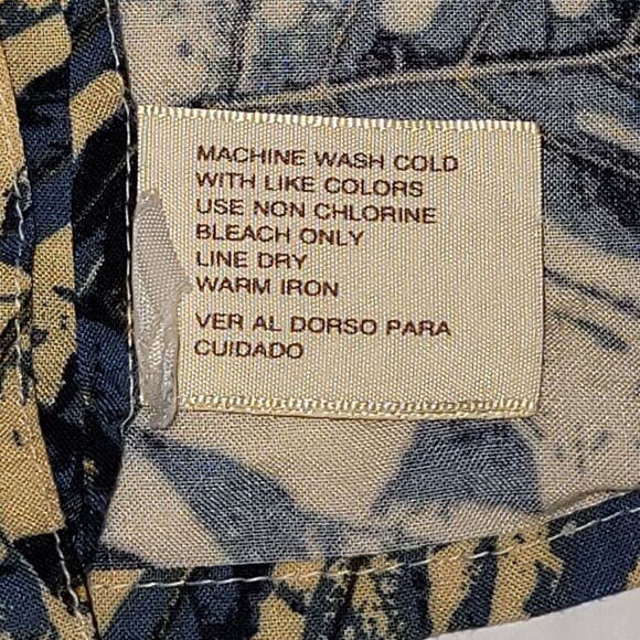 Morro Bay Mens Hawaiian Shirt XXL Yellow / Blue Flora Button Up S/S Viscose - Picture 5 of 10